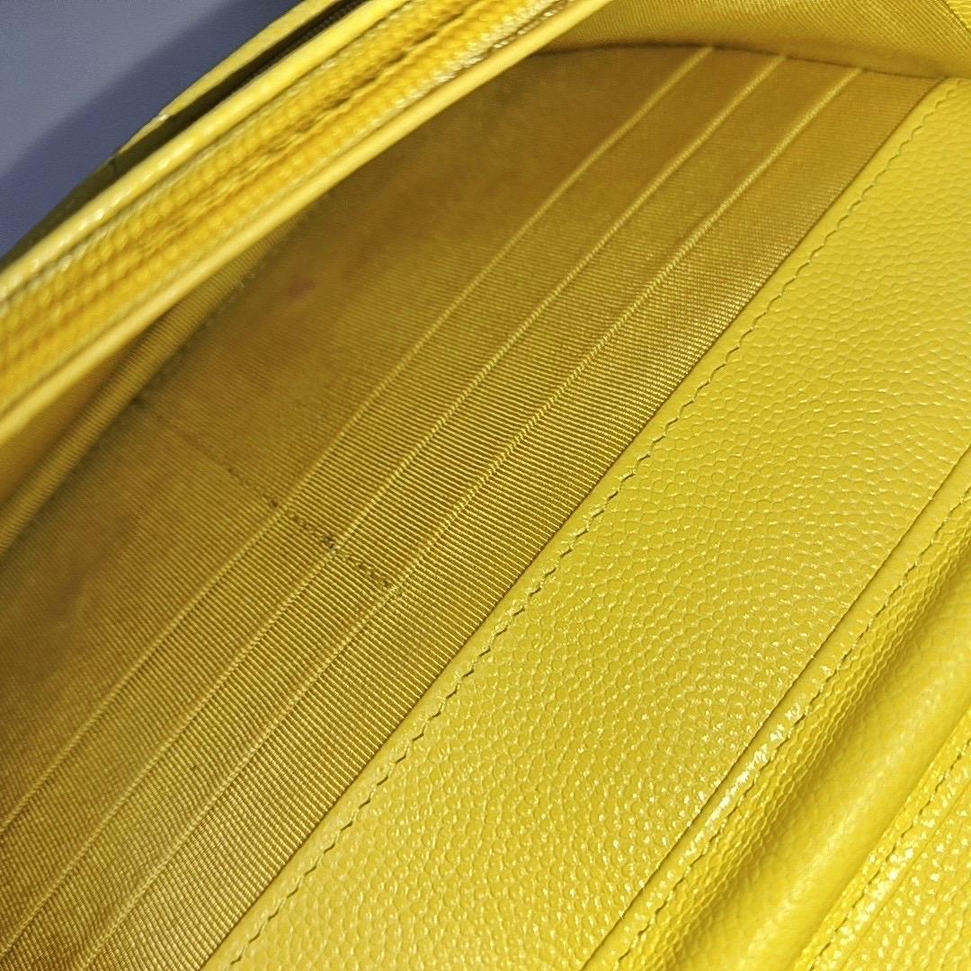 Chanel Wallet on Chain Yellow Caviar Leather Gold Hardware 2020 3