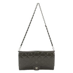 Chanel Wallet With Chain Flap Quilted Patent Small