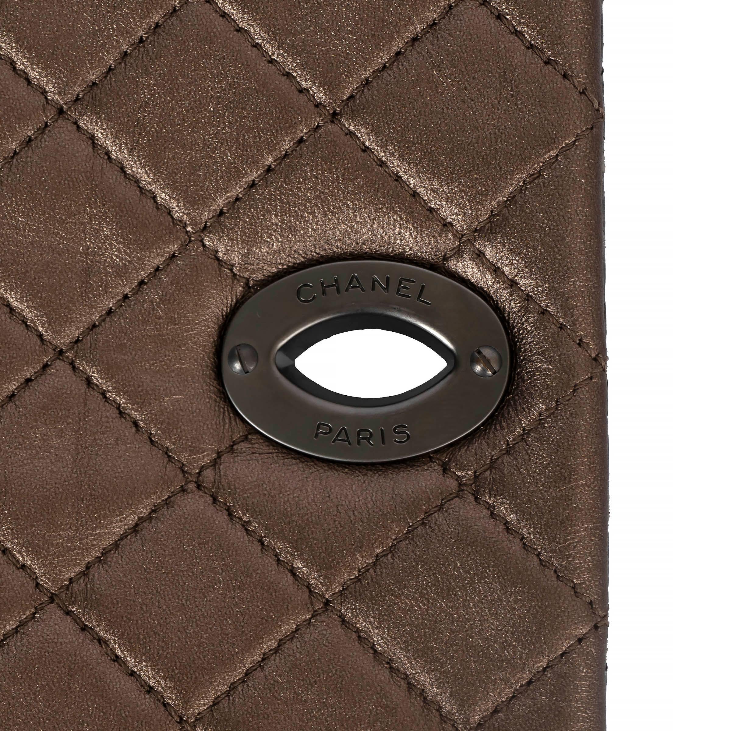 CHANEL warm silver PYTHON MEDIUM FLAP Shoulder Bag 4
