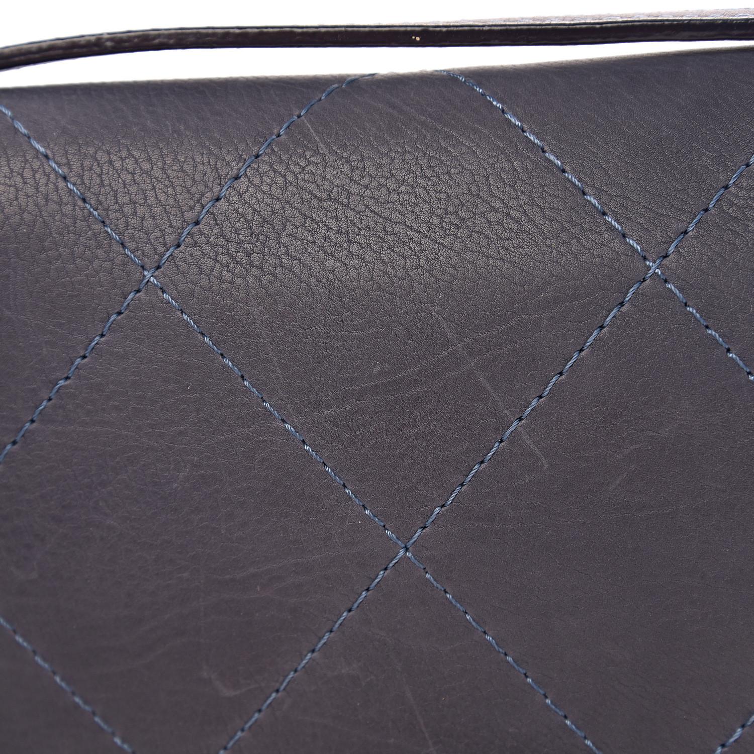 Chanel Washed Calfskin Quilted Hamptons Clutch Black Mini 4
