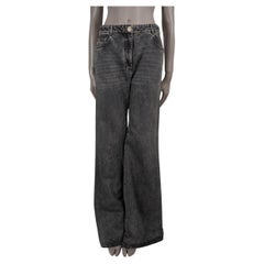 CHANEL washed grey cotton 23B WIDE FLARED JEANS Pants 40 M