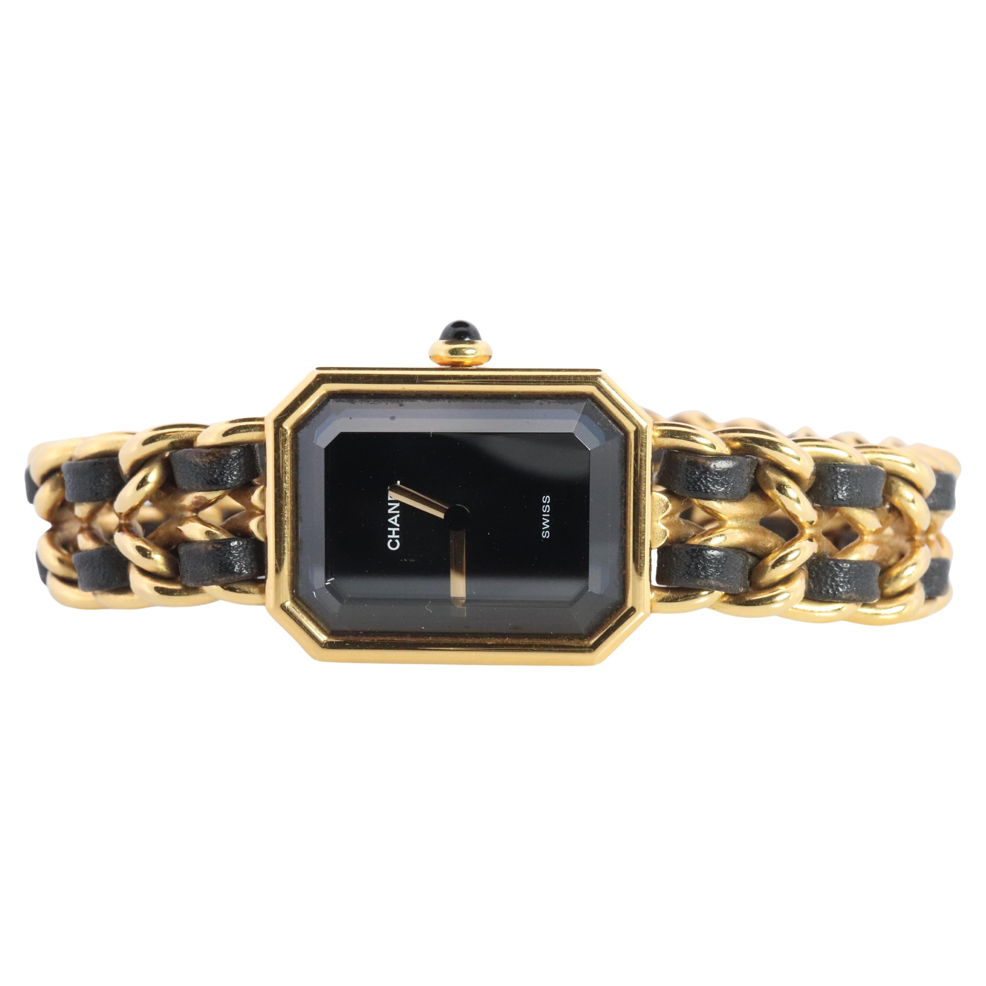 Reloj Chanel. Auténtico reloj de pulsera Chanel Premiere XL para mujer. Placa y cuero