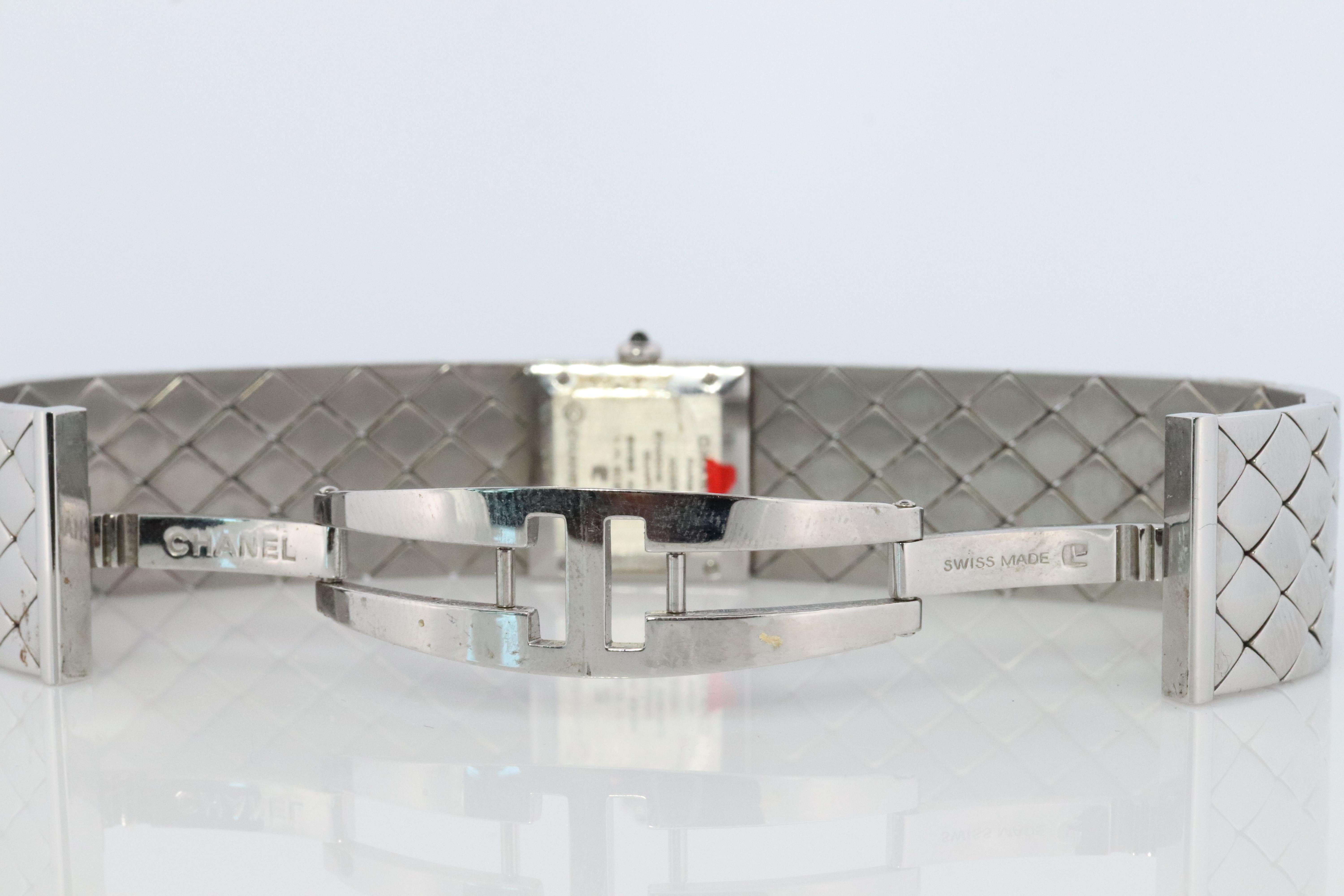 Women's Chanel Watch. Genuine Matelasse Ladies Quartz Wristwatch Quilted Bracelet