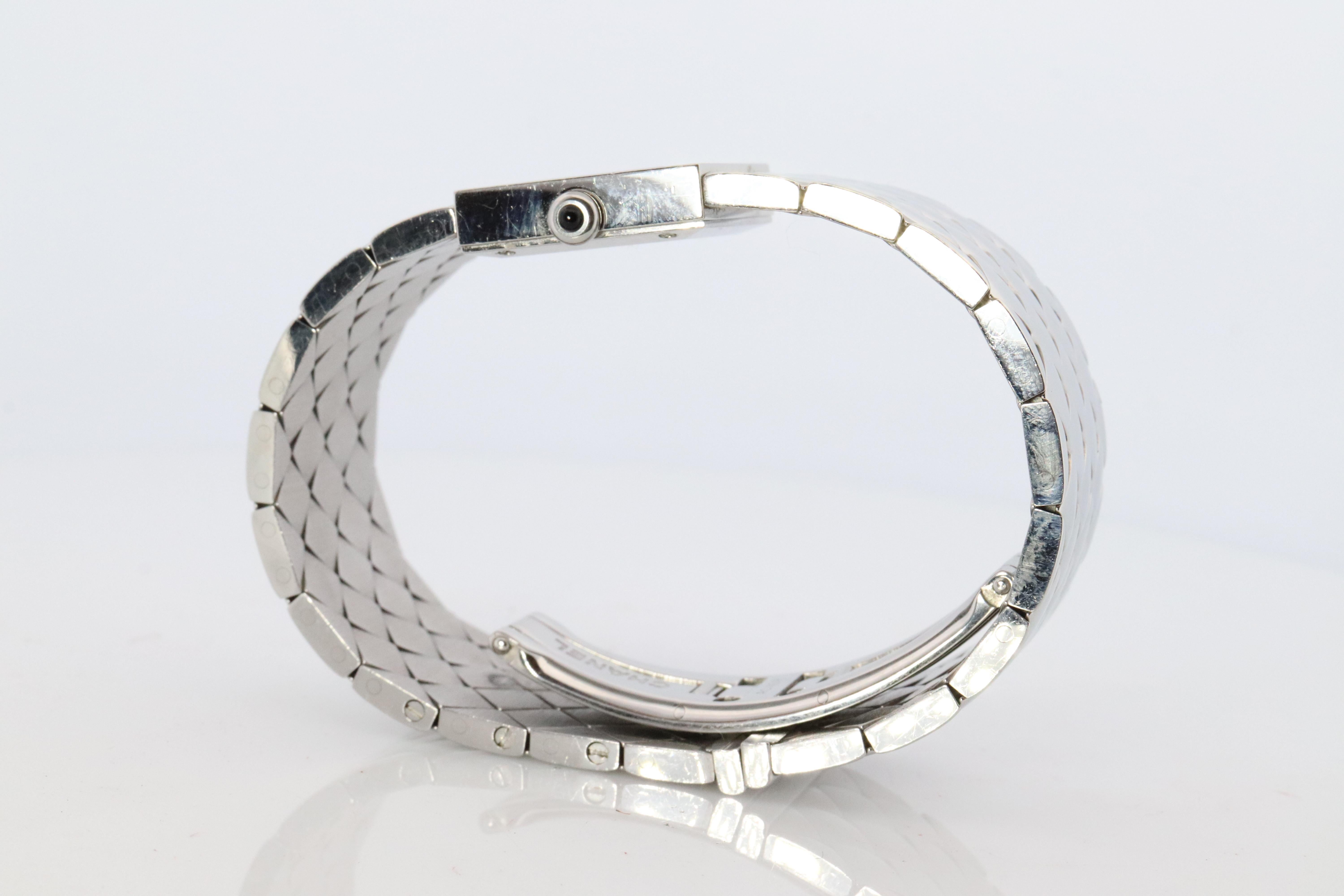 Chanel Watch. Genuine Matelasse Ladies Quartz Wristwatch Quilted Bracelet For Sale 2