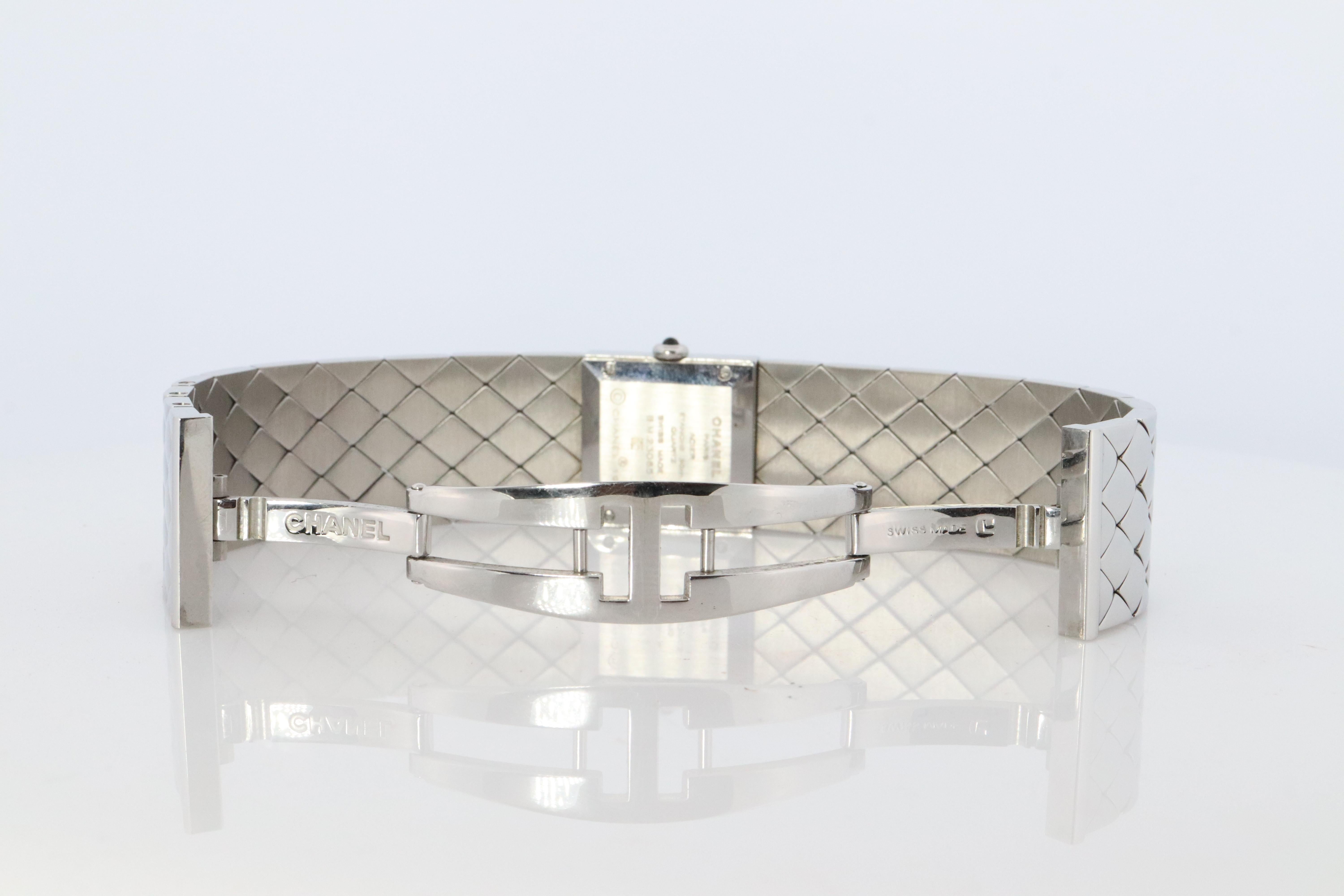 Chanel Watch. Genuine Matelasse Ladies Quartz Wristwatch Quilted Bracelet For Sale 4