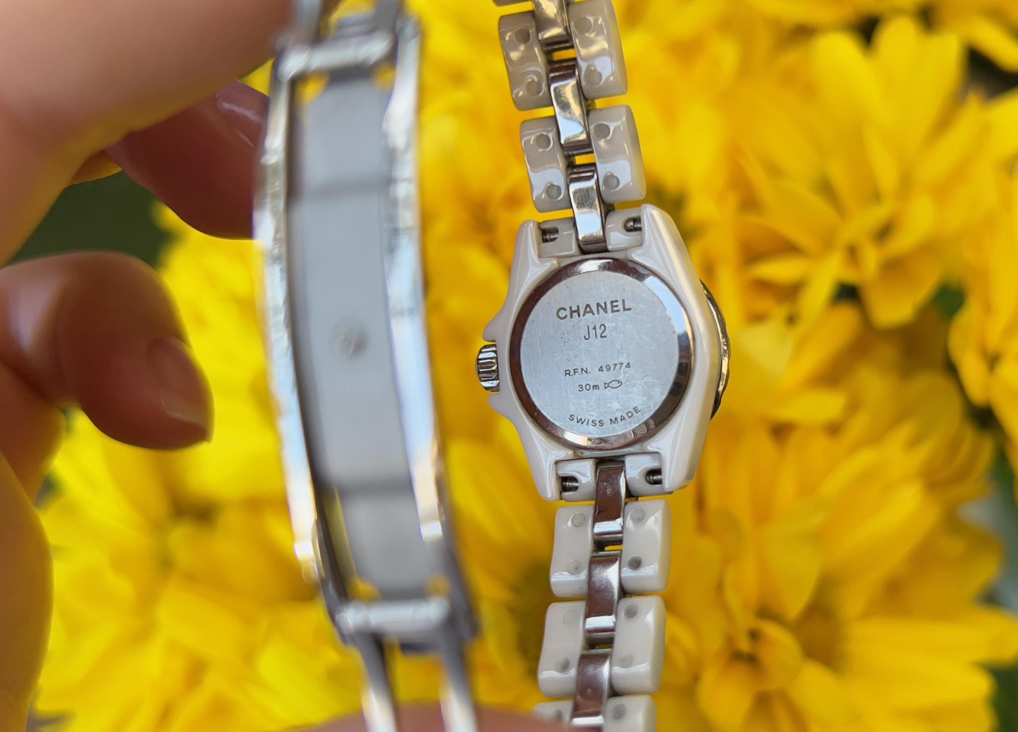 Chanel Watch J12 XS White Ceramic Diamonds Steel 4
