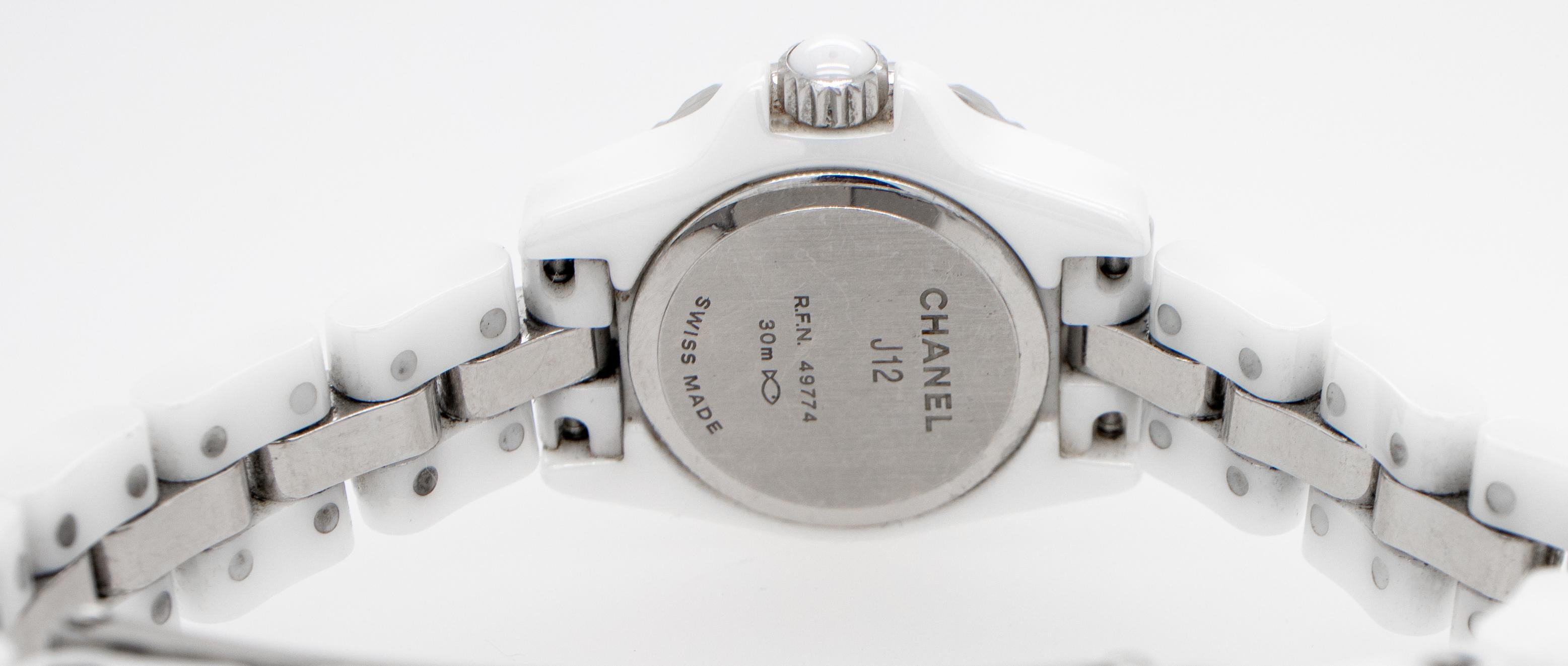 Chanel Watch J12 XS White Ceramic Diamonds Steel 6