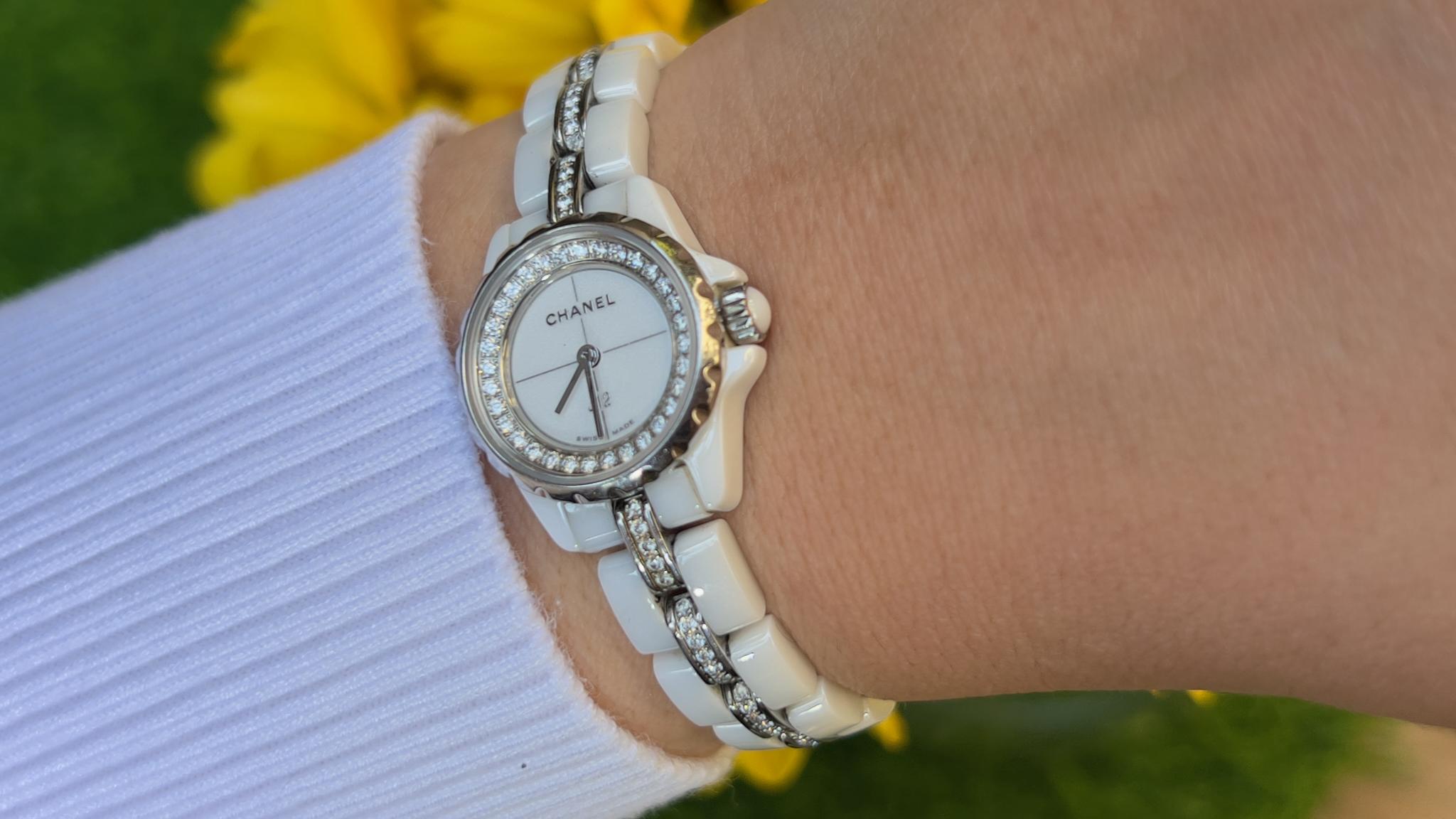 Chanel Watch J12 XS White Ceramic Diamonds Steel 1