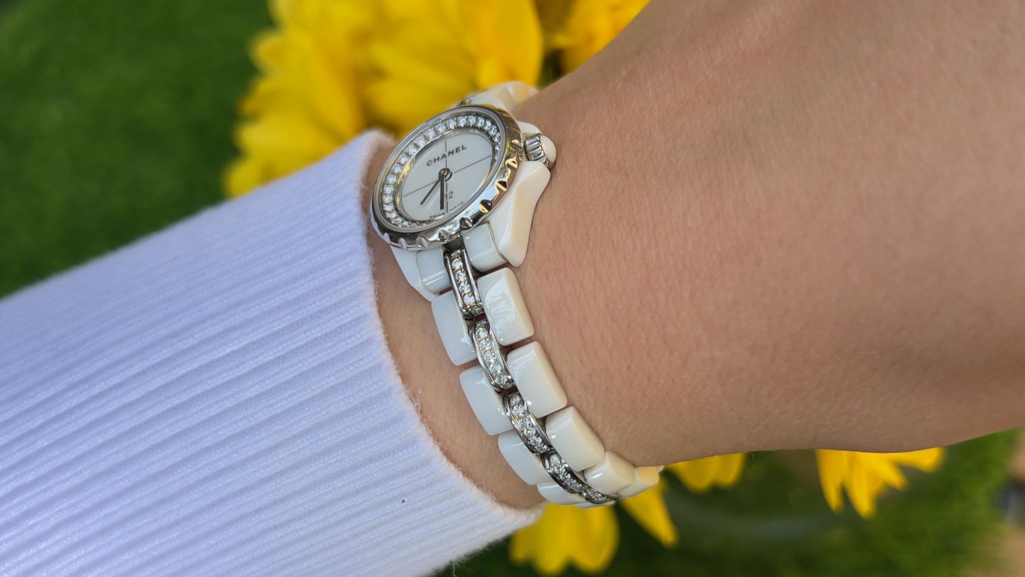 Chanel Watch J12 XS White Ceramic Diamonds Steel 2