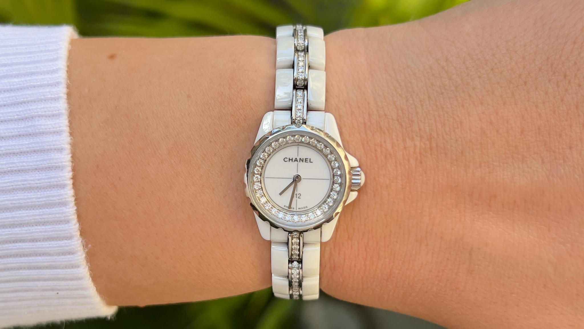 Chanel Watch J12 XS White Ceramic Diamonds Steel 3