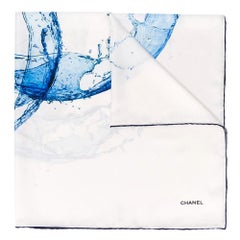 Chanel Water Logo Silk Scarf