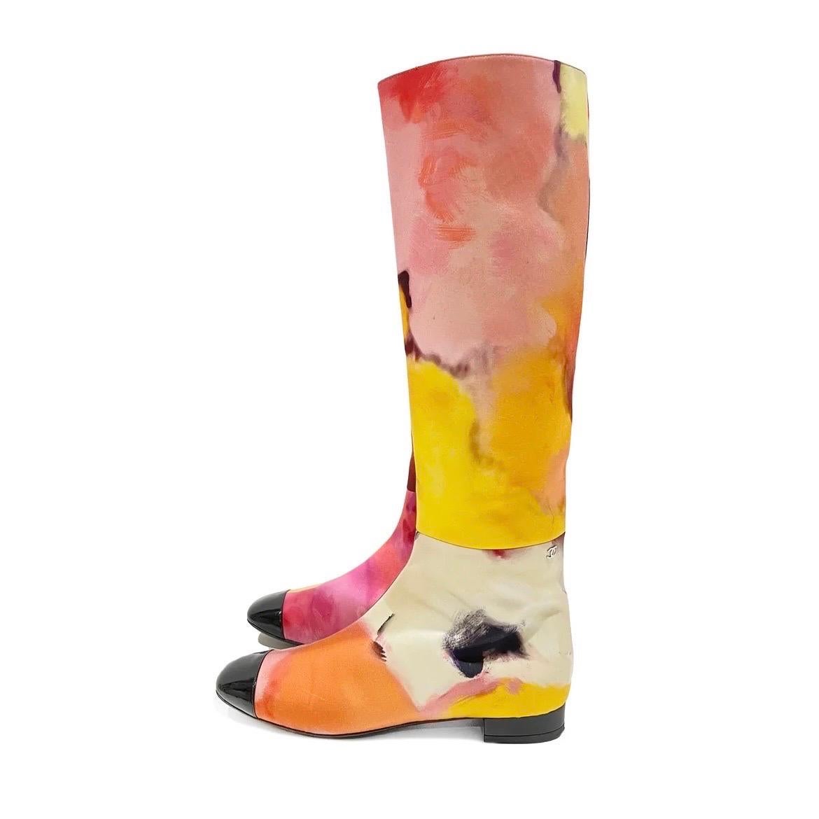 Brown Chanel Watercolor Boots SS2015