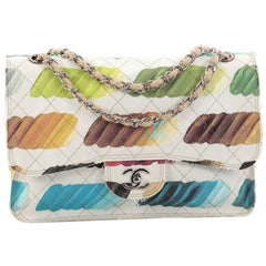 Chanel Sac à rabat Colorama aquarelle matelassé en toile aquarelle Jumbo