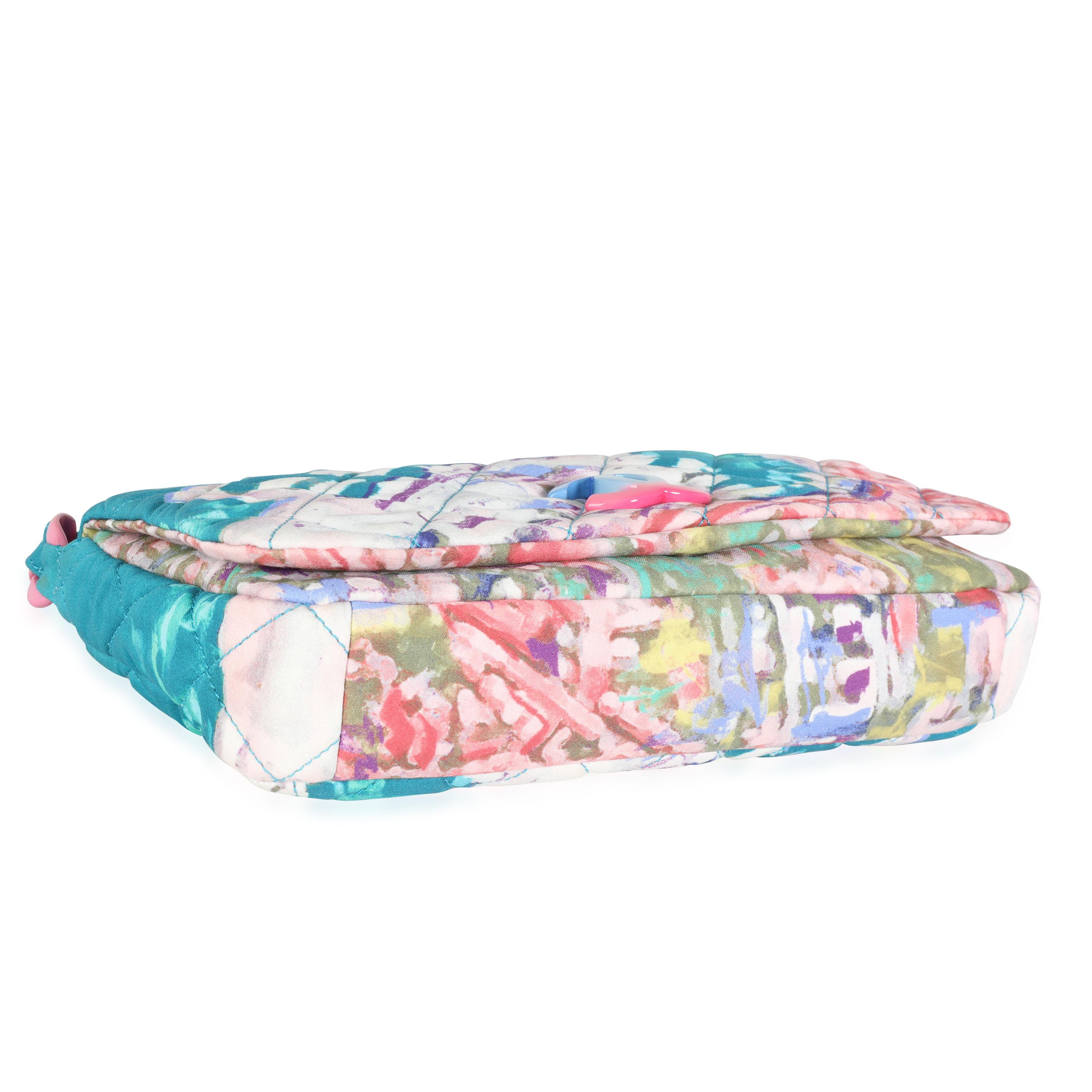 Women's or Men's Chanel Watercolor Graffiti Quilted Nylon Top Handle Flap Bag