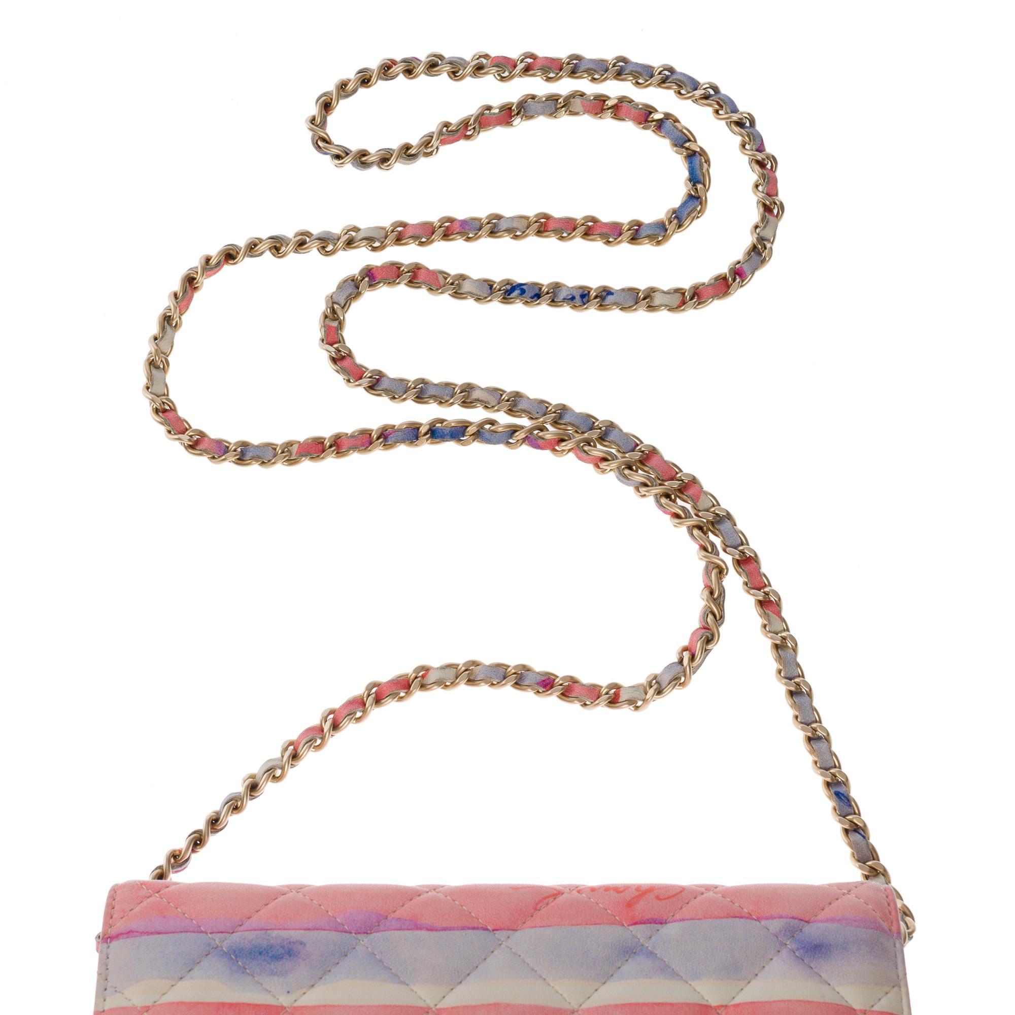 Chanel WaterColor Wallet on Chain shoulder bag in multicolor quilted leather, GHW For Sale 3