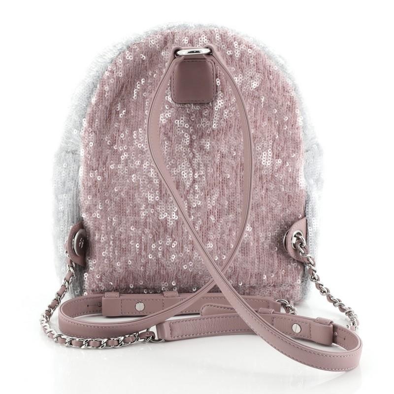 chanel sequin waterfall backpack