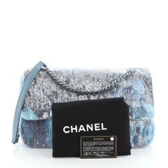 Sac à rabat Chanel Waterfall CC à sequins grand format