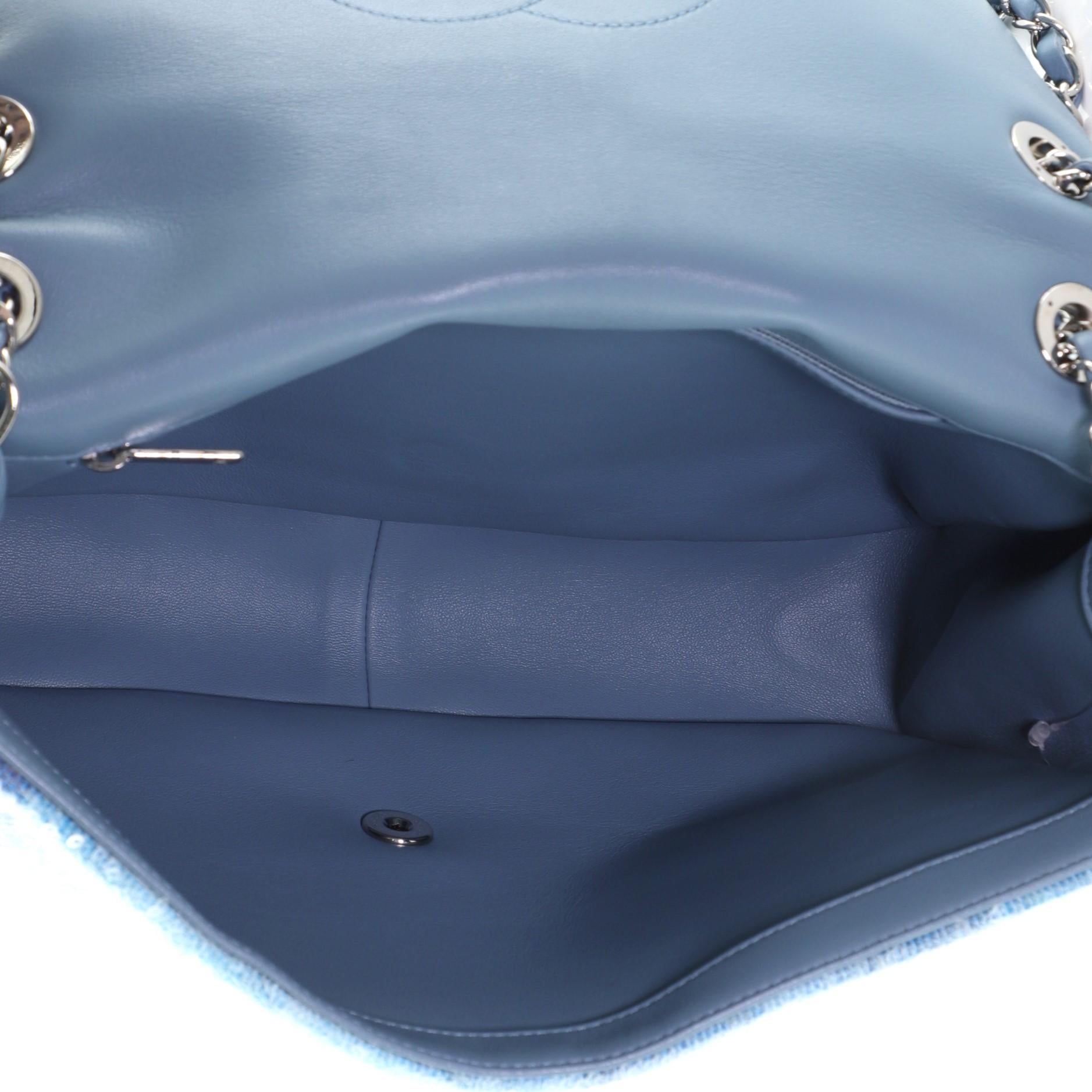 Gray Chanel  Waterfall CC Flap Bag Sequins Large
