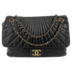 Chanel Backpack Quilted Calfskin Leather Gold-tone Black in