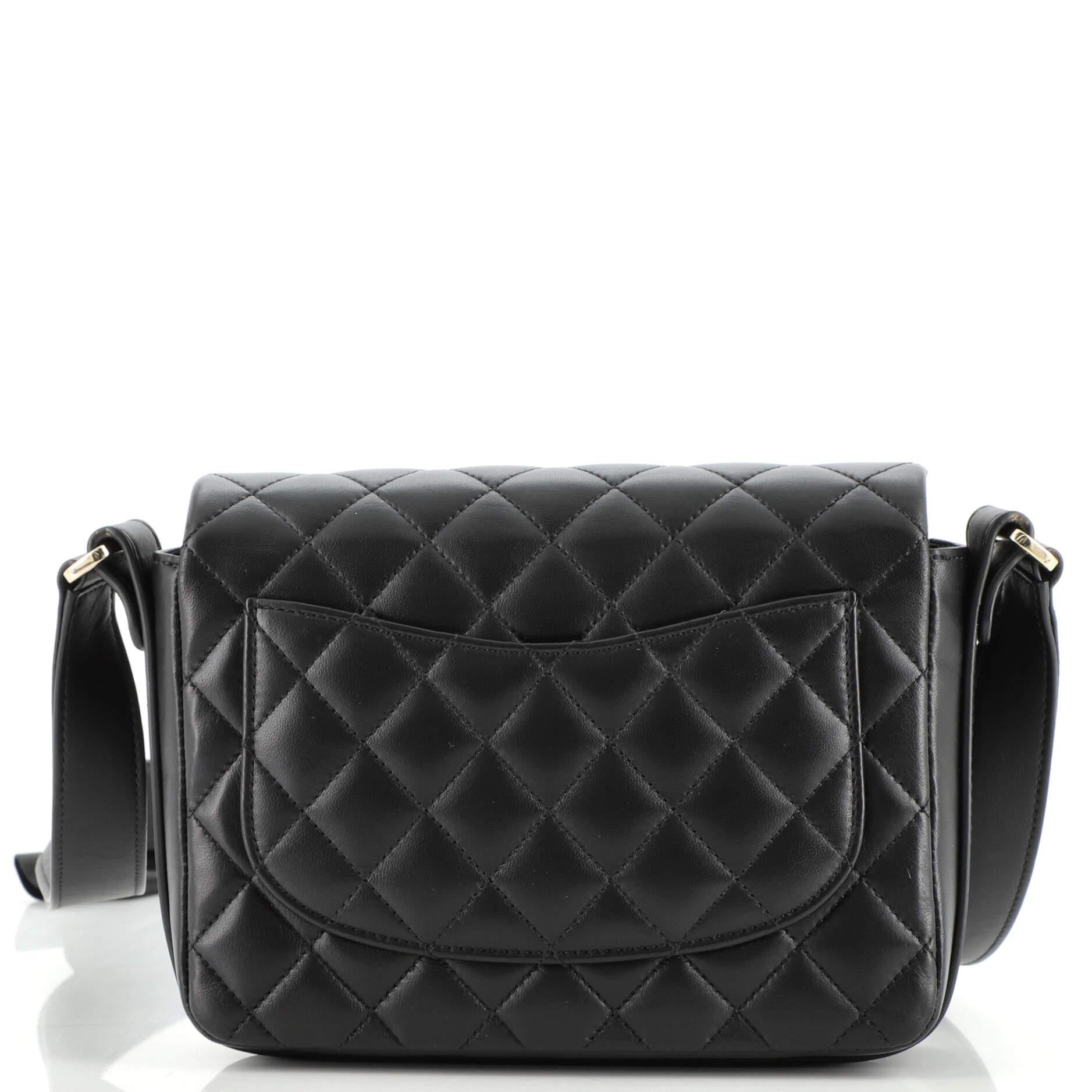 Chanel Wave Strap Flap Bag Quilted Lambskin with Calfskin Small In Good Condition In NY, NY