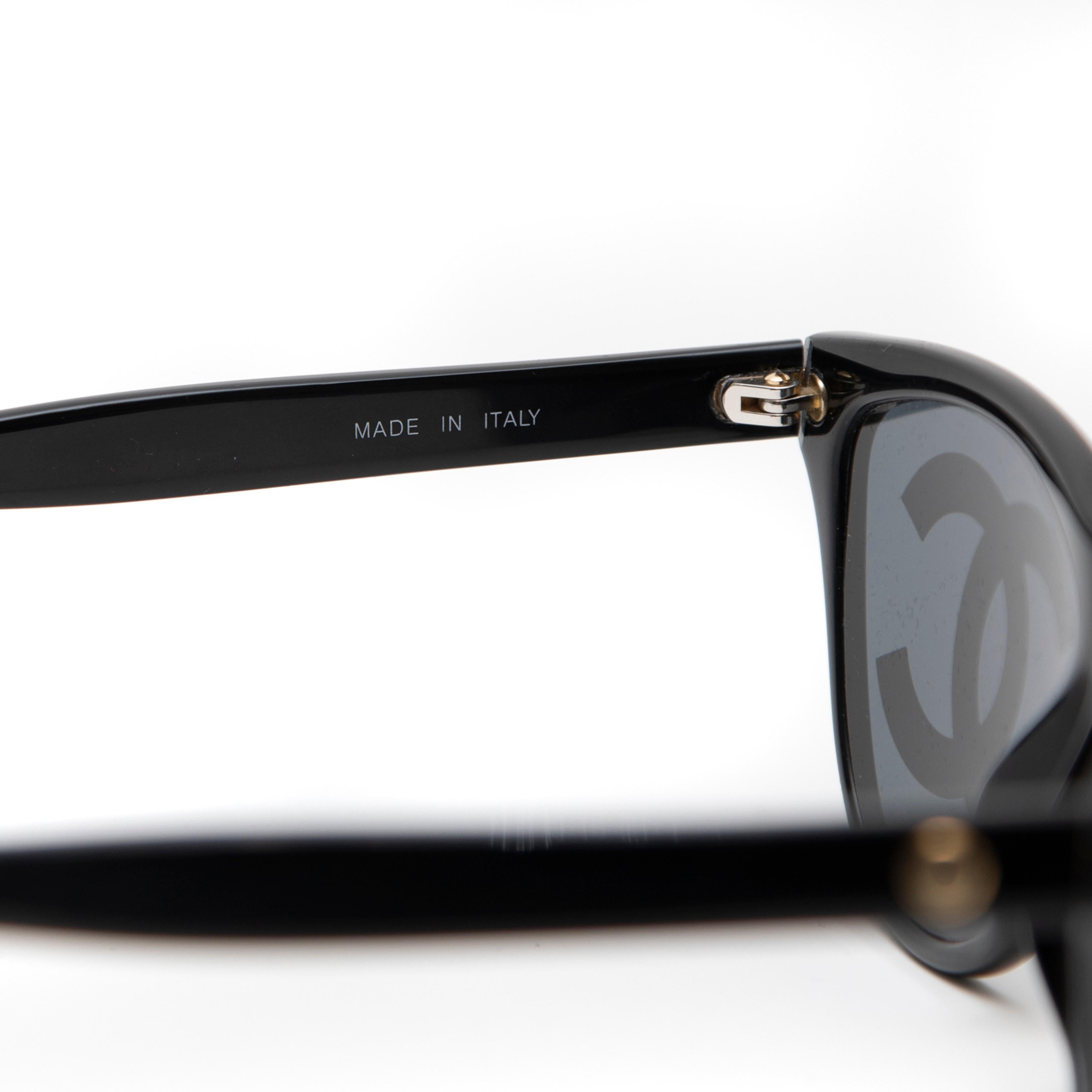 Chanel Wayfarer Sunglasses CC Painted Logo with Case For Sale 1