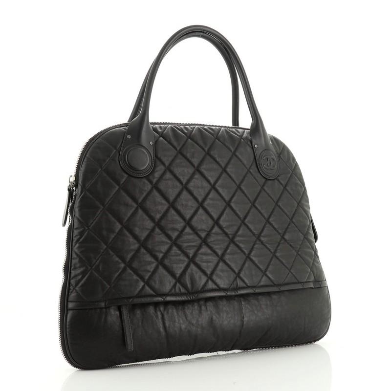 Chanel Weekender Bag Quilted Coated Canvas Horizontal 1