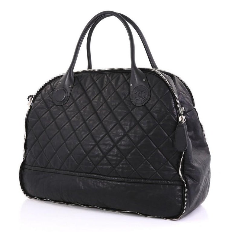 Chanel Weekender Bag Quilted Coated Canvas Horizontal Chanel Weekender Bag Quilted Coated Canvas Horizontal