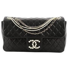 Chanel Westminster Pearl Chain Flap Bag Quilted Lambskin Medium