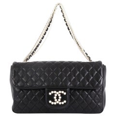 Chanel Westminster Pearl Chain Flap Bag Quilted Lambskin Medium