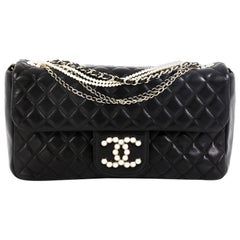 Chanel Westminster Pearl Chain Flap Bag Quilted Lambskin Medium