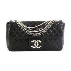 Chanel Westminster Pearl Chain Flap Bag Quilted Lambskin Medium 