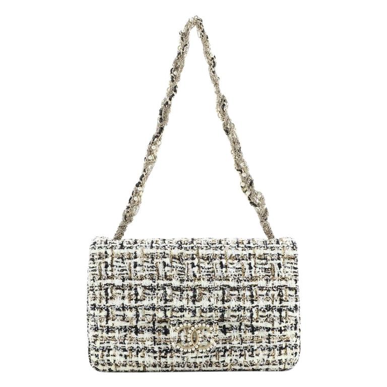 Chanel Westminster Tangled Pearl Chain Flap Bag Painted Tweed