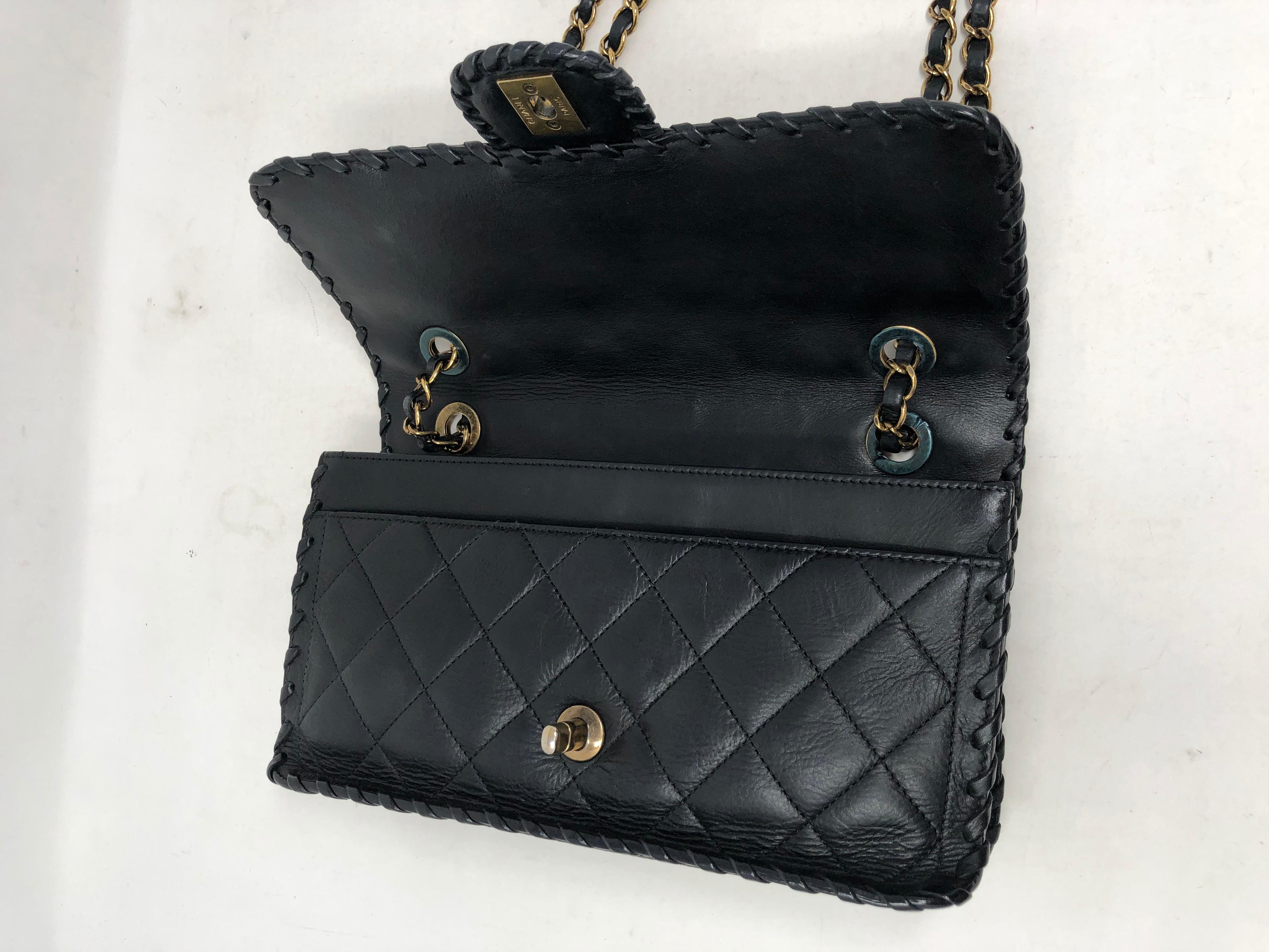 Chanel Whipstitch Classic Flap Bag In Excellent Condition In Athens, GA