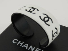 Chanel White 02p Cc Bangle Cuff 870454 Bracelet