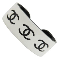 Chanel White 02p Cc Bangle Cuff 870454 Bracelet