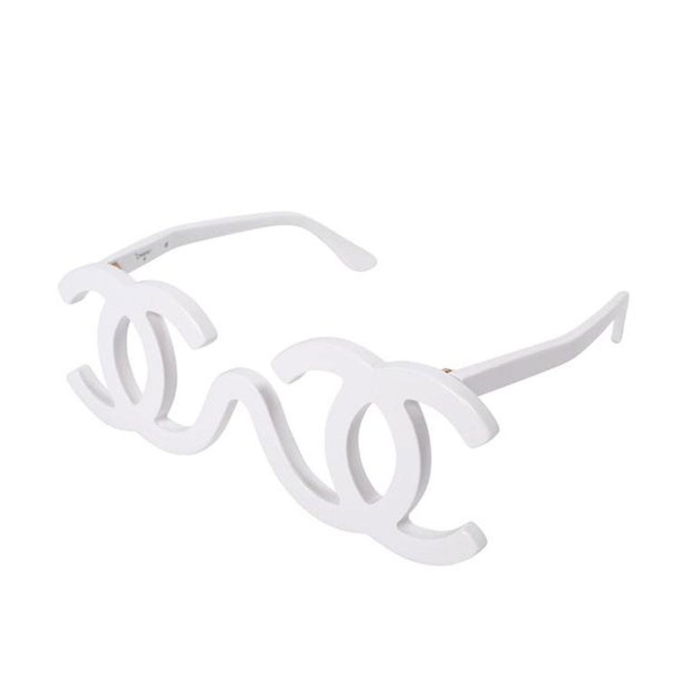 Chanel White 1994 Cc Runway Sunglasses For Sale at 1stDibs  chanel runway  sunglasses, chanel white glasses, chanel white 1994 runway sunglasses