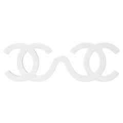 Chanel White 1994 Cc Runway Sunglasses