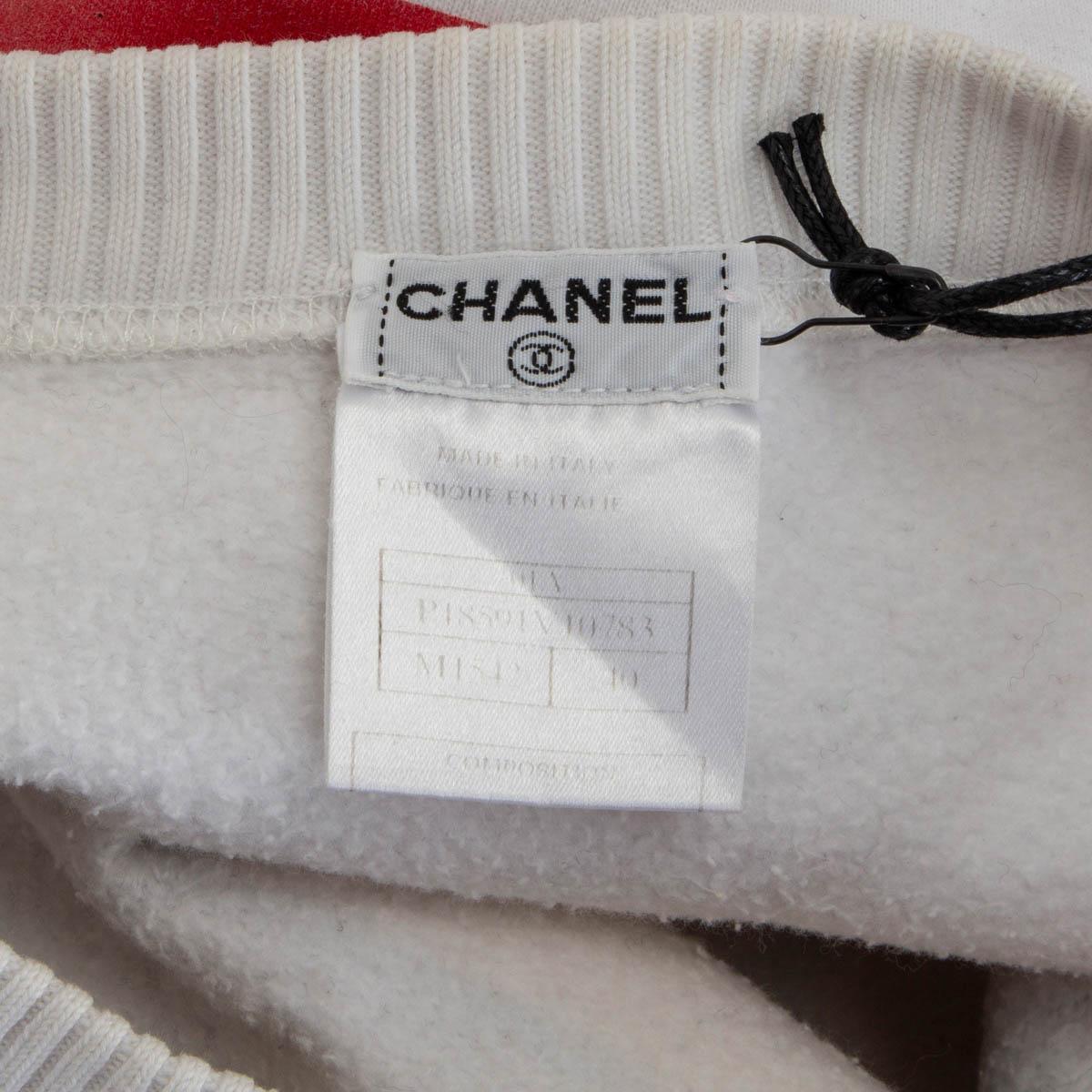 CHANEL Pull blanc 2001 JUST A DROP OF NO 5 POP ART Sweater 40 M en vente 3