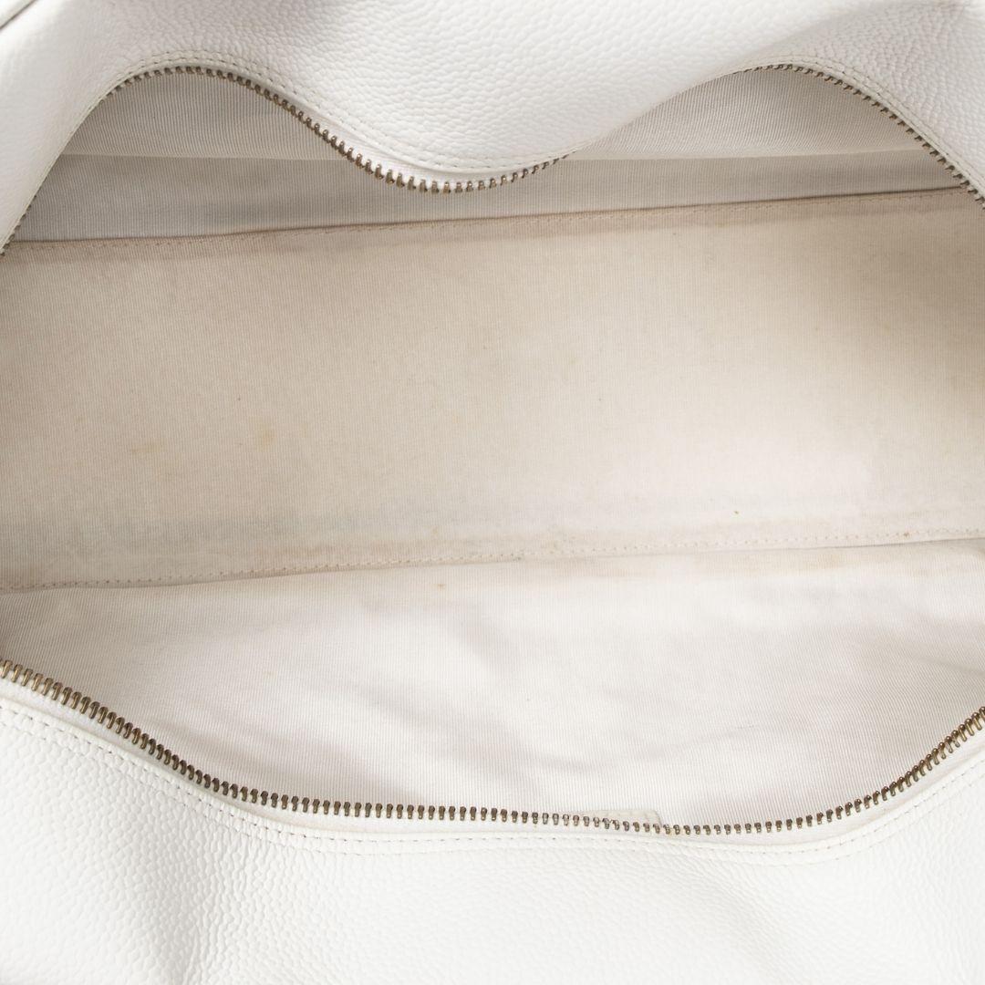 Chanel White 2003 CC Medium Top Handle Bag For Sale 1