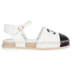 CHANEL white 2020 20P TWEED ESPADRILLES Shoes 39
