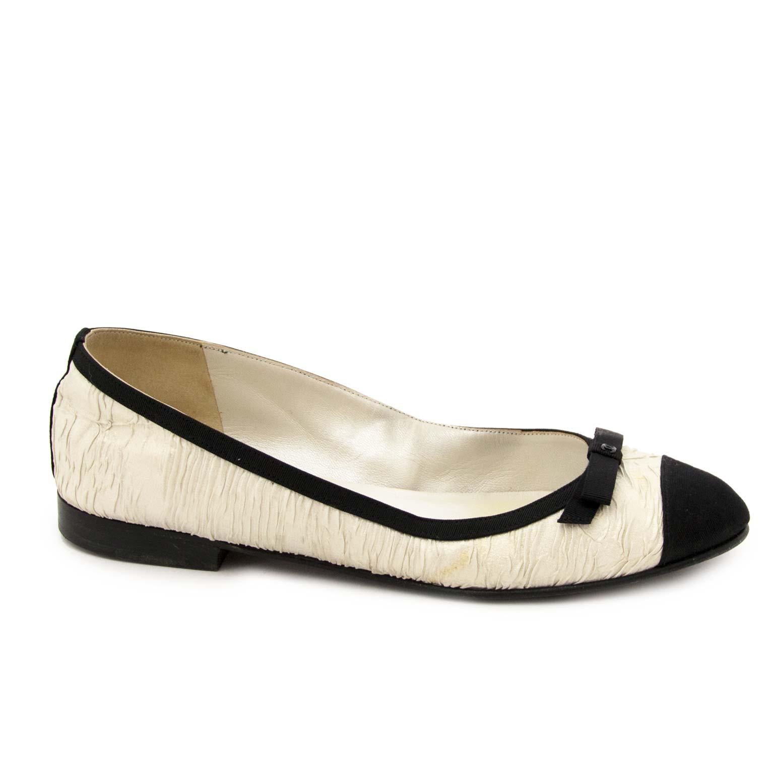 black and white ballet flats