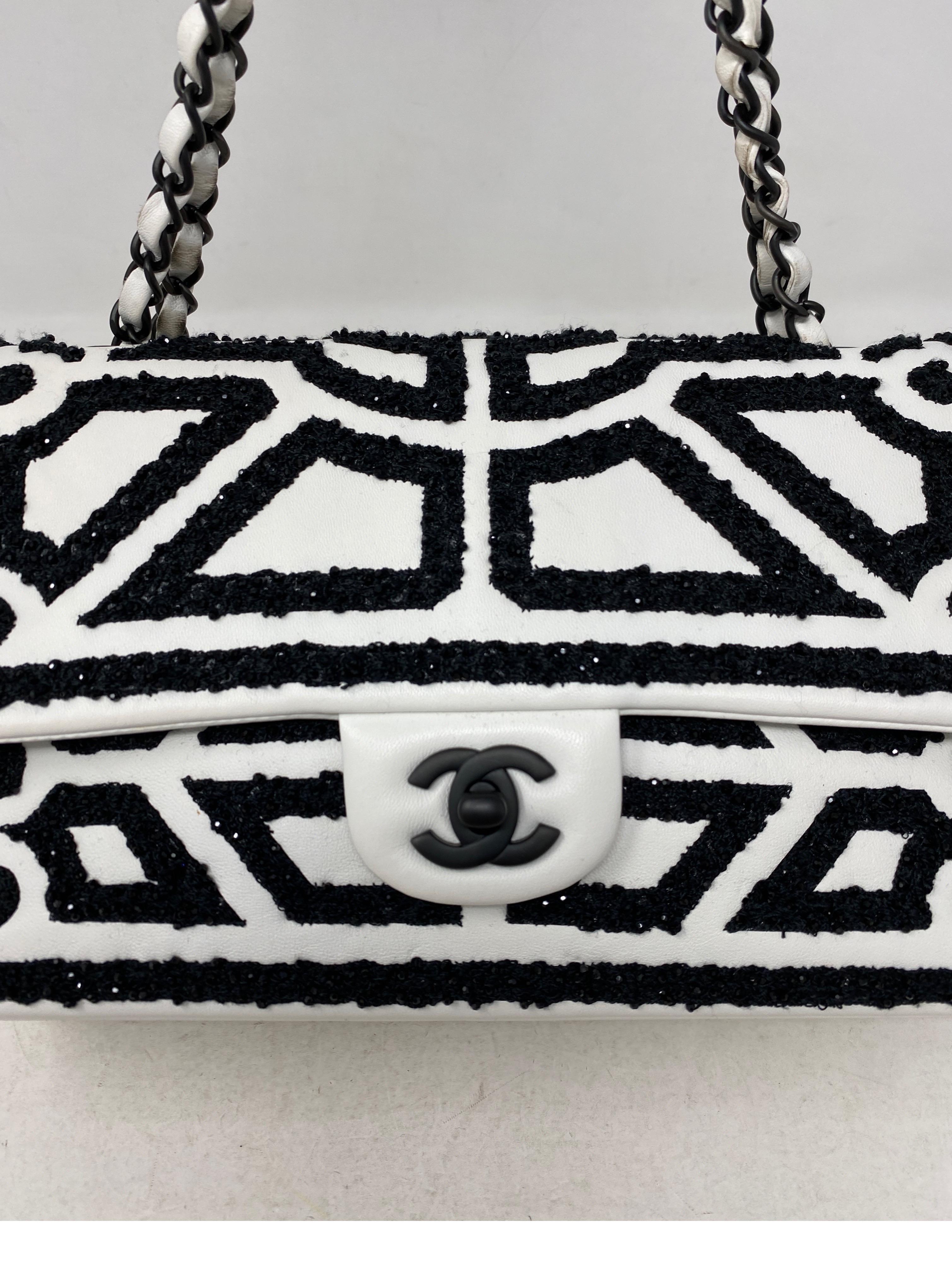 Chanel White and Black Double Flap Bag 1