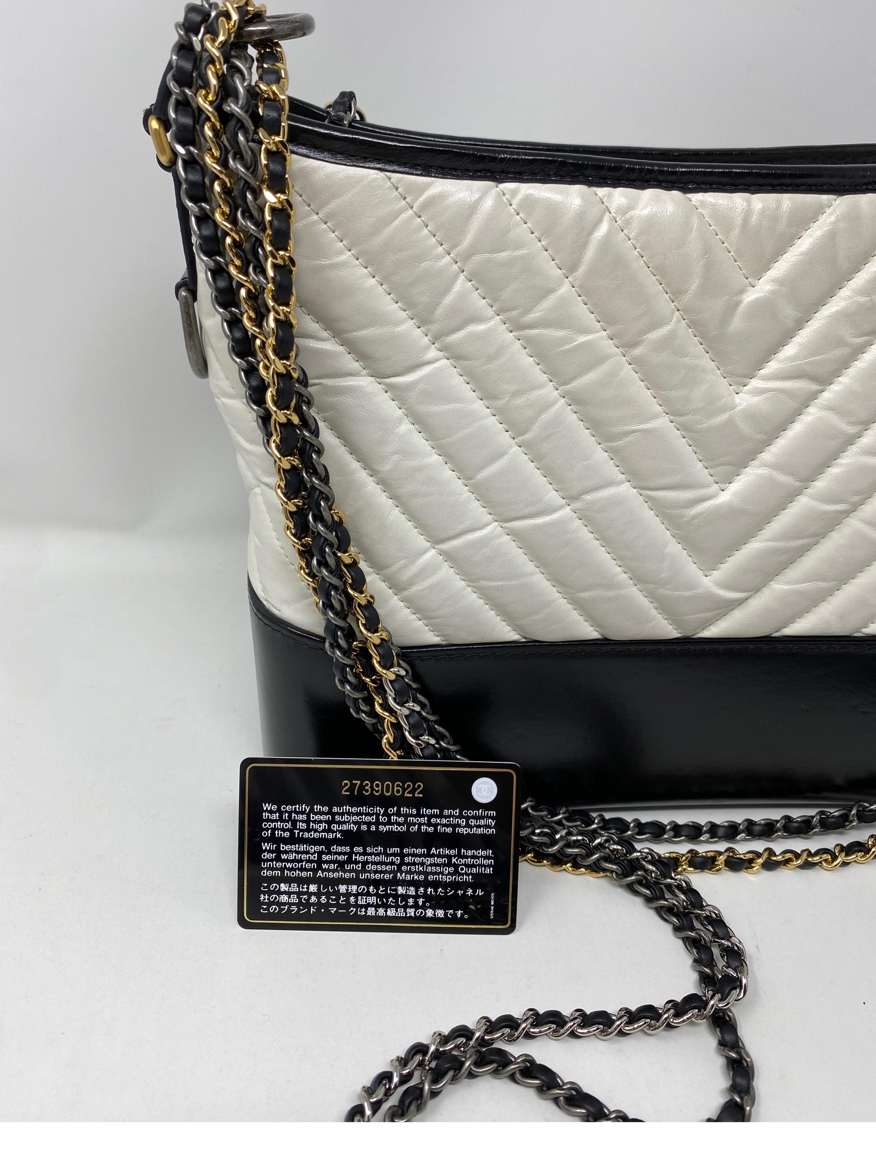 Chanel White and Black Gabrielle Bag  11