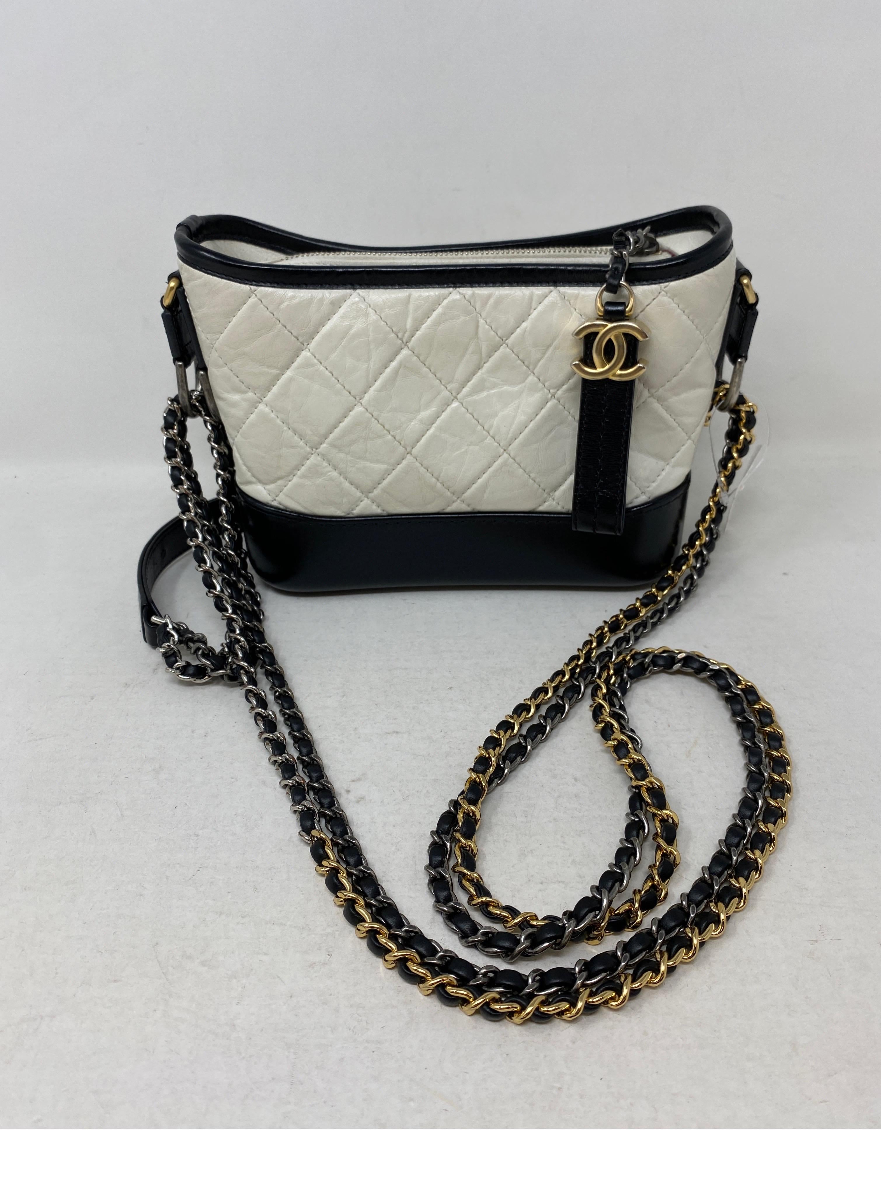 chanel white and black bag