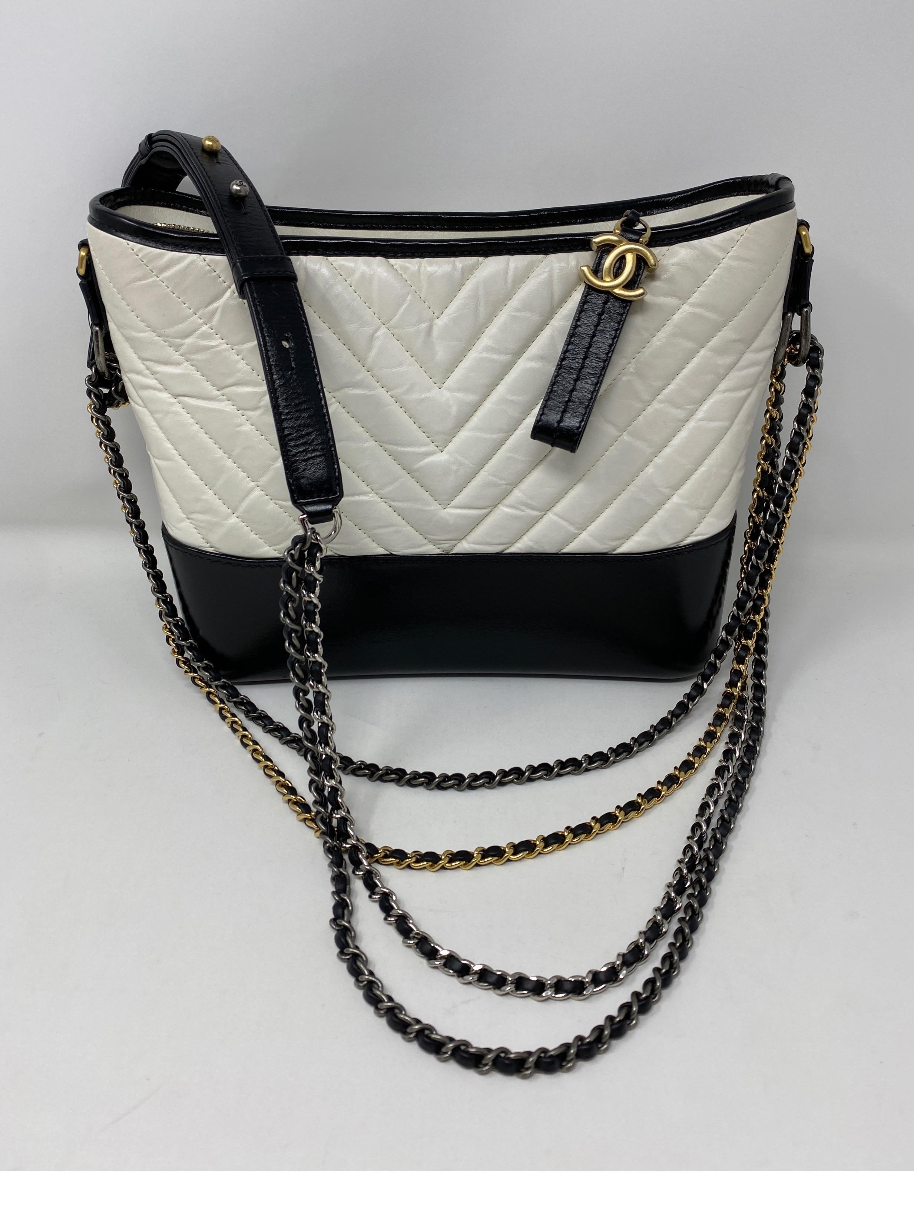 Chanel White and Black Gabrielle Bag  1