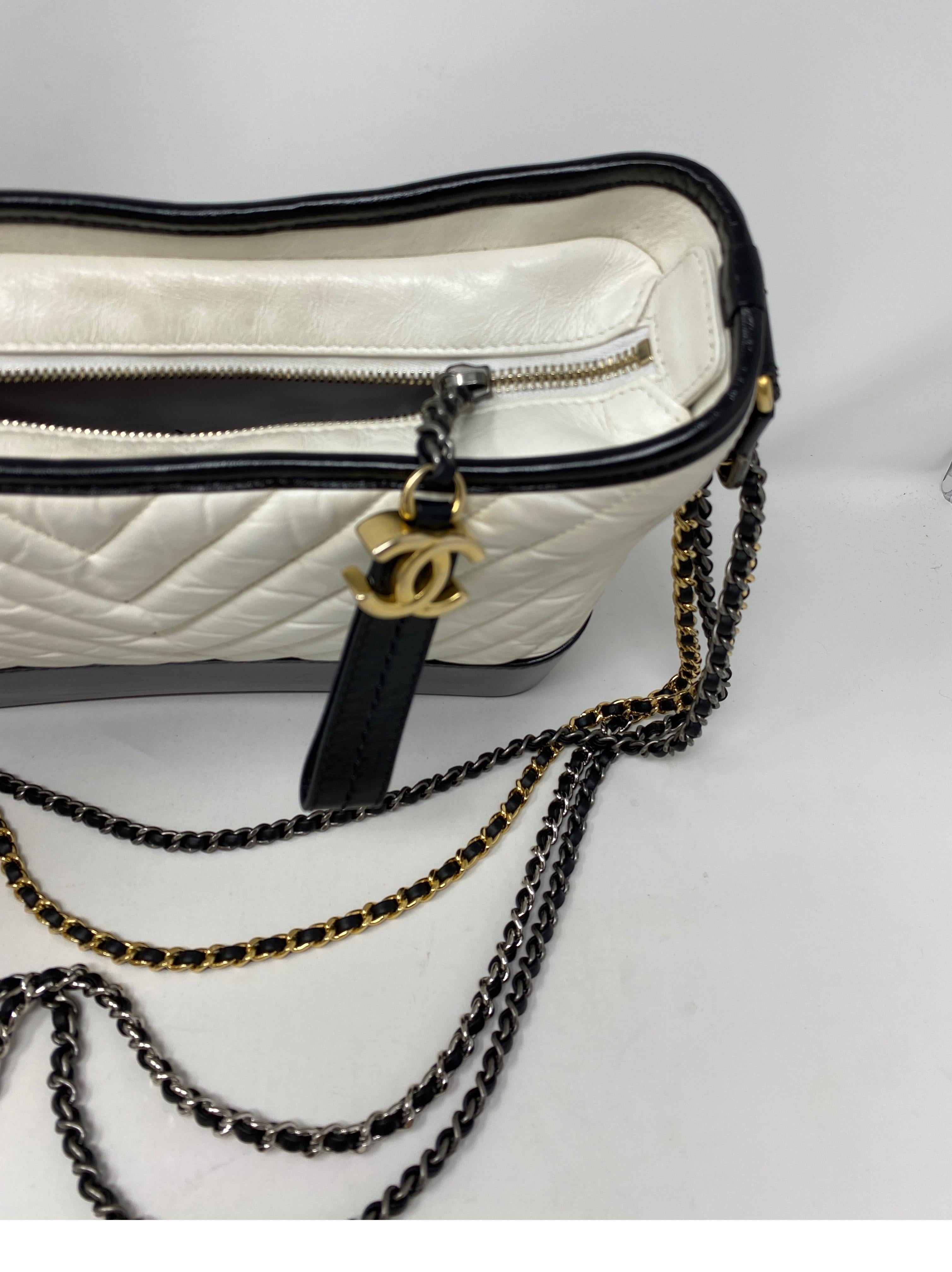 Chanel White and Black Gabrielle Bag  2