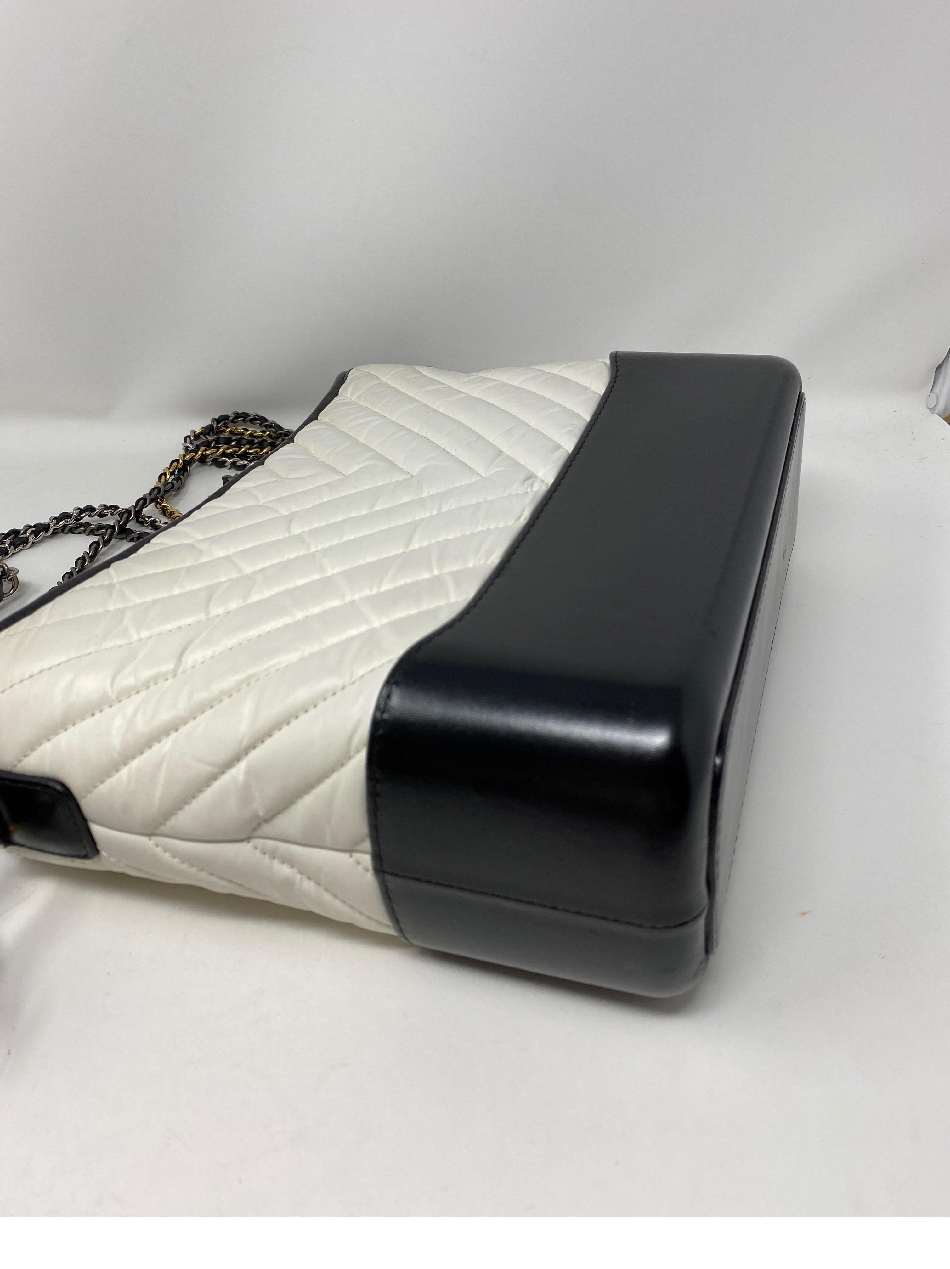 Chanel White and Black Gabrielle Bag  4