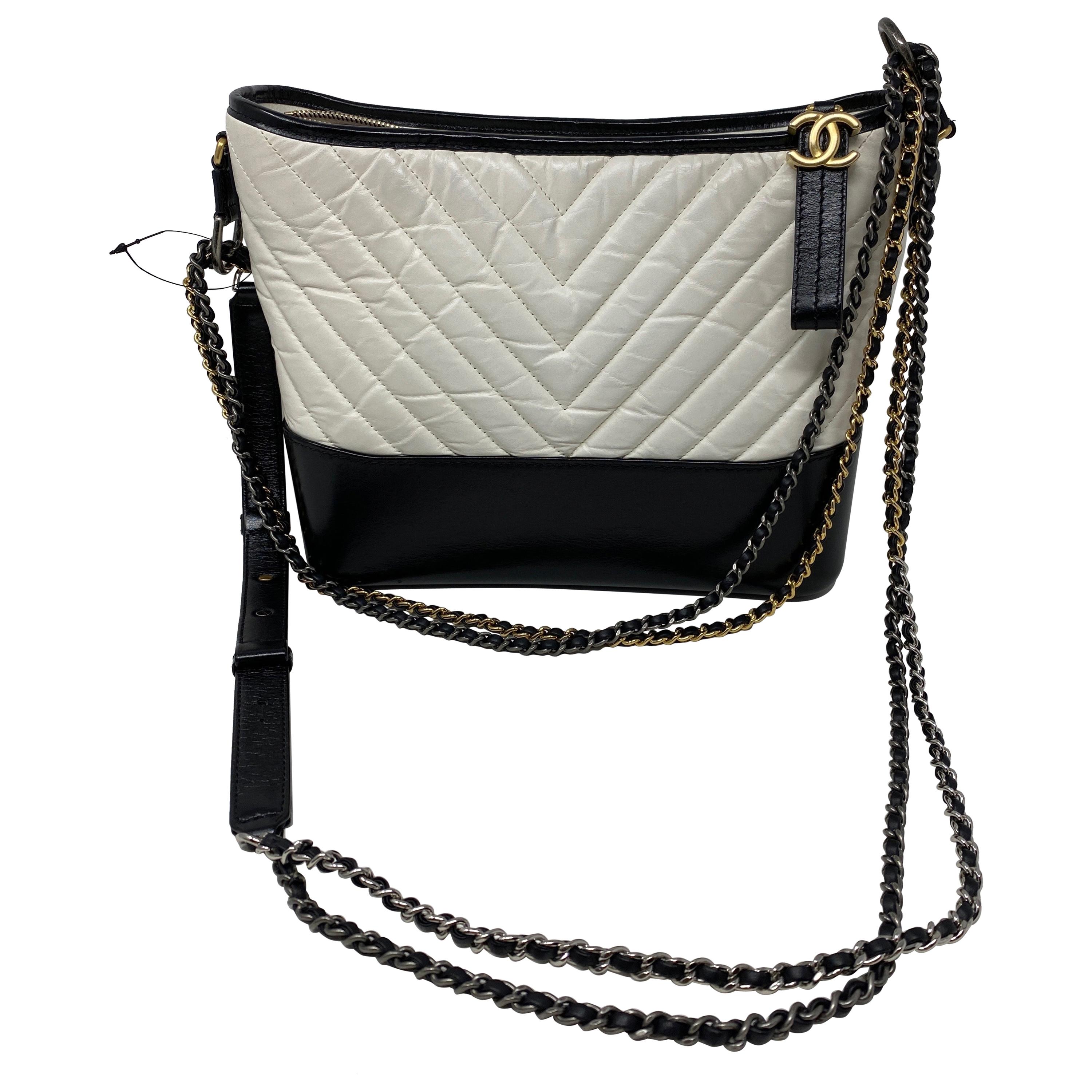 Chanel White and Black Gabrielle Bag 