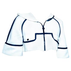 CHANEL White And Black Jersey Hooded Vest