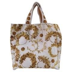 Chanel white and gold shoulder bag